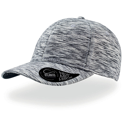 Бейсболка MASH-UP, 6  клиньев,  пластиковая застежка (Серый меланж)