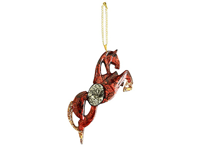 Елочная игрушка Лошадь (Гранат (красный))