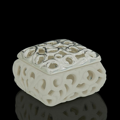 Шкатулка &amp;quot;Нежность&amp;quot;, квадратная (Белый винтаж)