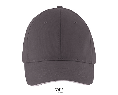 Бейсболка SOLAR, 6 клиньев (Тёмно-серый)
