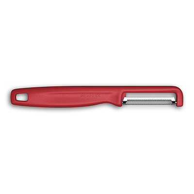 Овощечистка VICTORINOX IOTA, серрейторное лезвие из нержавеющей стали, красная