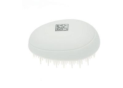 Щетка массажная Dewal Beauty серия"Прованс"с  пластиковым штифтом, овальная, кремовая (Белый)