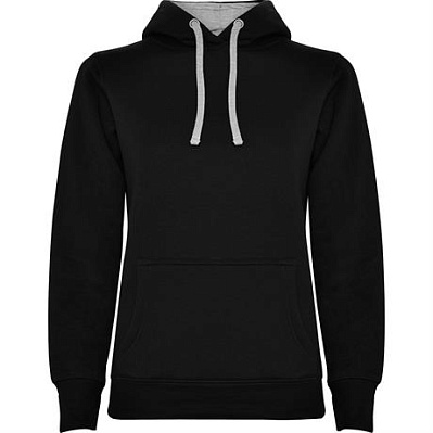 Толстовка URBAN WOMAN женская, ЧЕРНЫЙ/ПЁСТРЫЙ СЕРЫЙ 2XL (Черный/Пёстрый серый)