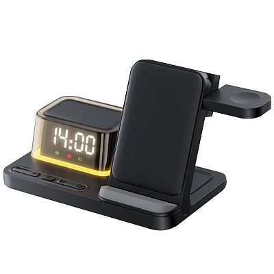 Беспроводное мультизарядное устройство Volt 15W (7в1), черный (Чёрный)