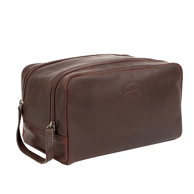 Несессер KLONDIKE DIGGER «Tad», натуральная кожа в темно-коричневом цвете, 25 x 17 x 15 см