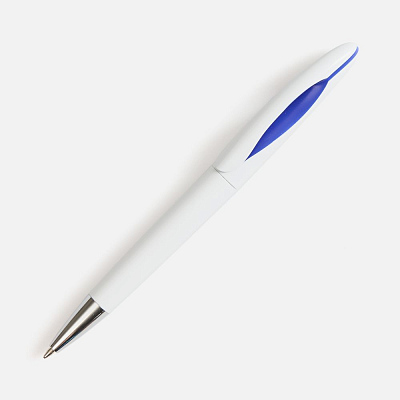 Ручка шариковая Nave, белая с синим (Синий)