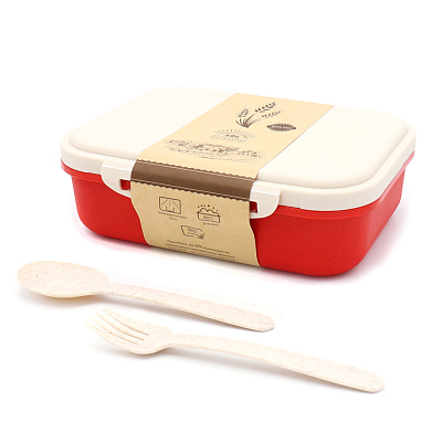 Ланчбокс (контейнер для еды) Ulf из пшеничного волокна  (Красный)