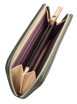 Кошелёк женский BUGATTI Ella, оливковый, полиуретан, 19х2х10 см