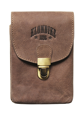 Сумка на пояс KLONDIKE «Bobby», натуральная кожа в светло-коричневом цвете, 12 х 17 х 5,5 см (Коричневый)