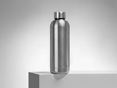 Вакуумная термобутылка с медной изоляцией Cask, тубус, 500 мл (Серебристый глянцевый)