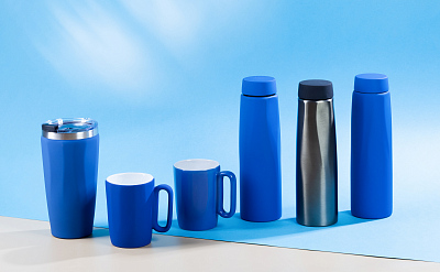 Термостакан "Calypso" 500 мл, покрытие soft touch, синий