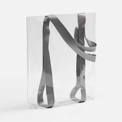 Шопер Clear Fest, ver.2  с серыми ручками (Прозрачный)