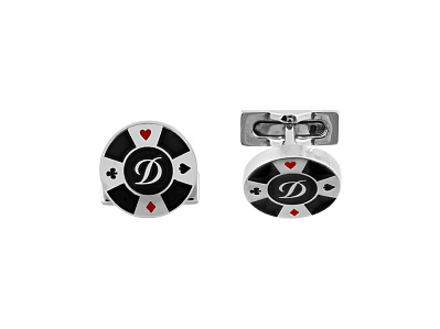 Запонки Casino (Серебристый/черный/красный)