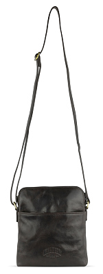 Сумка через плечо KLONDIKE MOUNTAIN «Ada», натуральная кожа в темно-коричневом цвете, 21x22x4,5 см