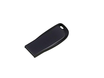 USB 2.0- флешка на 32 Гб компактная с мини чипом и овальным отверстием (Серый антрацит)