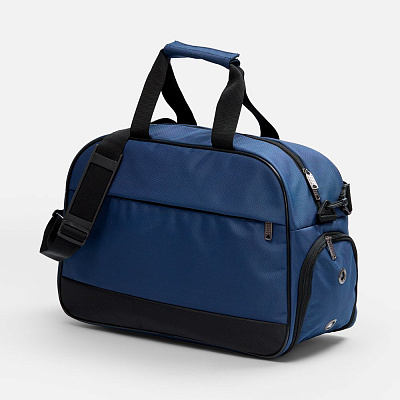 Спортивная сумка Atlantes, светло-серая с черным (Синий)