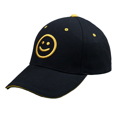 Образец бейсболка CUSTOM MERCH, 6 клиньев, металлическая застёжка с логотипом (Чёрный)