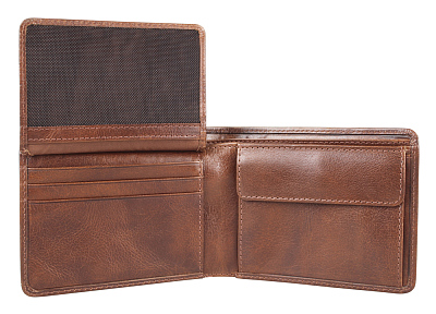 Бумажник Mano "Don Luca", натуральная кожа в коньячном цвете, 11 х 8,5 см