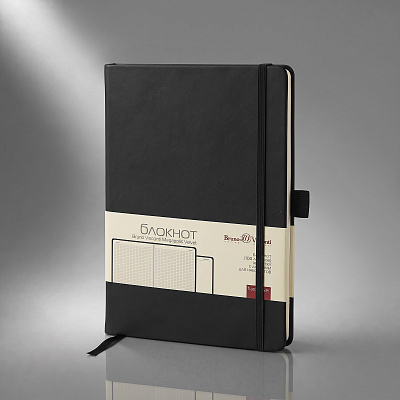 Блокнот А5 Megapolis Velvet на резинке (Чёрный)