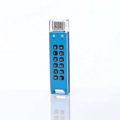 Флешка с пин кодом DataLock PRO3 USB 3.0, синий, 64Гб
