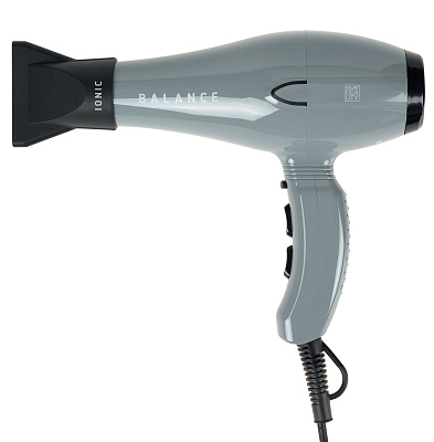 Фен DEWAL BEAUTY Balance Grey , 2200 Вт, ионизация, 1 насадка (Серый)