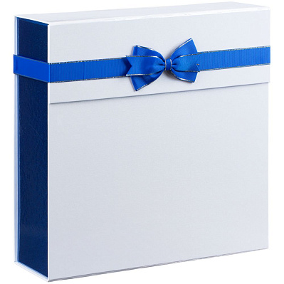 Коробка складная Gallant, L, белая с синим (Синий)