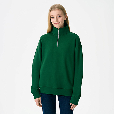 Толстовка на молнии унисекс Флоу (Flow), зеленая