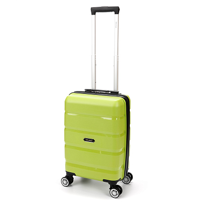 Чемодан TORBER В Отпуск, салатовый, полипропилен, 33 х 22 х 53 см, 35 л (Зеленый)