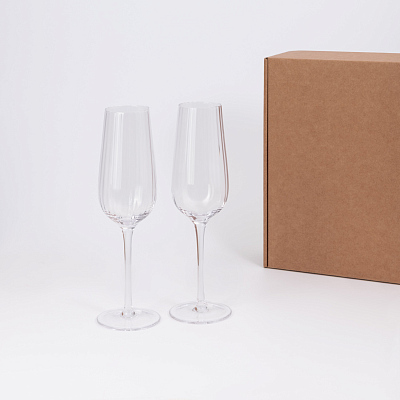 Подарочный набор 2 бокала для шампанского Бланш (Blanche)