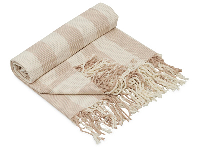 Плед Reglet из хлопка с бахромой (Бежевый)