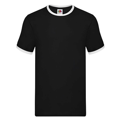 Футболка мужская RINGER T 165 (Черный, белый)