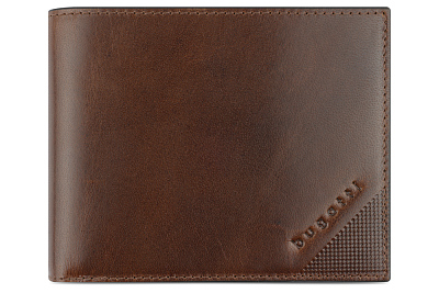 Портмоне BUGATTI Nobile,с защитой данных RFID, коньячного цвета, воловья кожа/полиэстер, 12х2х9,5 см