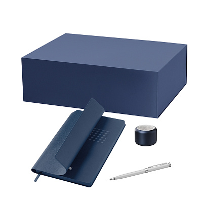 Подарочный набор Passion, Molto  (колонка, ежедневник, ручка) (Синий)