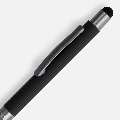 Ручка шариковая Digit Soft Touch со стилусом, черная