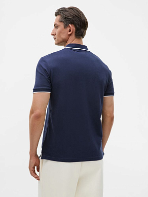 Рубашка поло унисекс Palermo, темно-синяя с белым