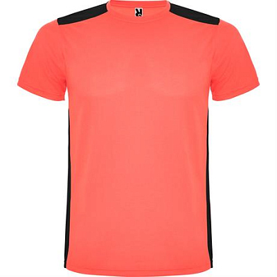 Спортивная футболка DETROIT мужская, КОРАЛЛОВЫЙ ФЛУОРЕСЦЕНТНЫЙ/ЧЕРНЫЙ 2XL (Коралловый флуоресцентный/Черный)