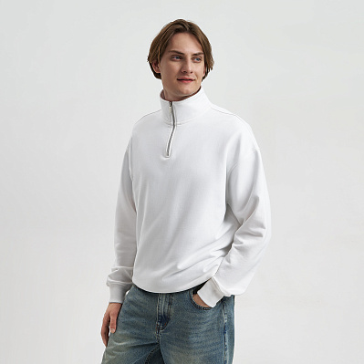 Толстовка на молнии унисекс FLOW, белая, размер 3XL/4XL (Белый)