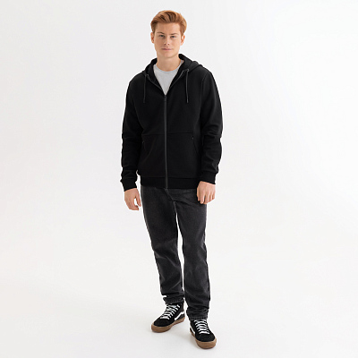 Толстовка на молнии с капюшоном Матео (Mateo) черная