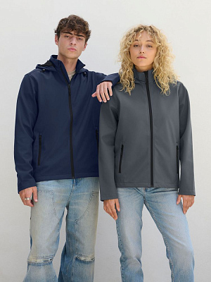 Куртка софтшелл с капюшоном мужская Race Men, темно-серая