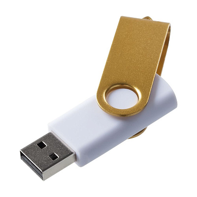 Флешка Twist Color, белая с желтым, 16 Гб (Желтый)