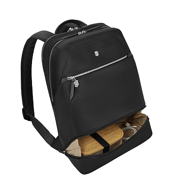 Рюкзак VICTORINOX Victoria Signature Deluxe Backpack, черный, нейлон/кожа, 32x18x39 см