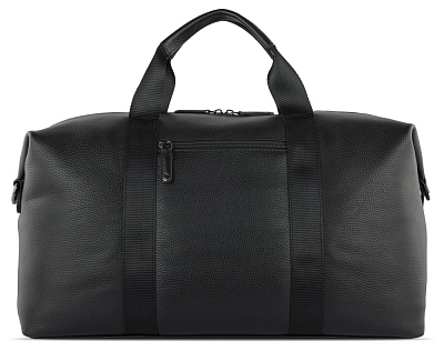 Сумка дорожная BUGATTI Elsa, чёрная, воловья кожа/полиэстер, 47х22х24/30 см
