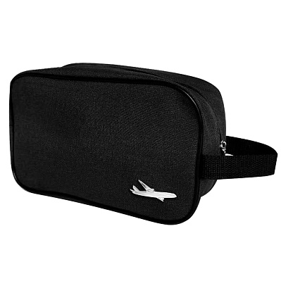 Несессер Колумб с шильдом - самолёт, чёрный (Чёрный/шильд самолёт (серебро)) Несессер Колумб с шильдом - самолёт, чёрный (Чёрный/шильд самолёт (серебро))