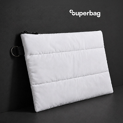 Чехол для ноутбука Superbag Bubble, стёганый, на молнии (белый) (Белый)
