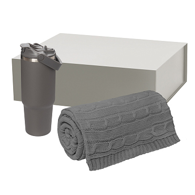 Подарочный набор Montana  (плед, термокружка) (Серый)