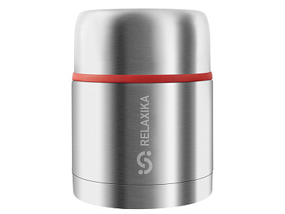 Термос для еды Relaxika 301 в чехле, 500 мл (Серебристый)