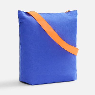 Шопер B5  с широкими зелеными ручками (Синий)