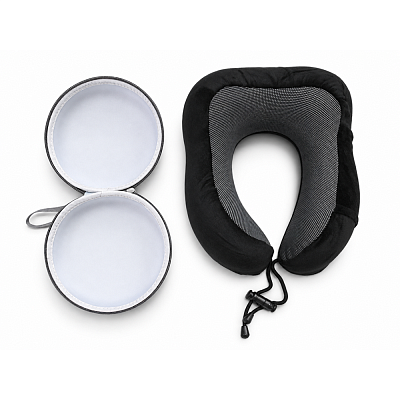 Подушка для путешествий в чехле Velora, чёрная