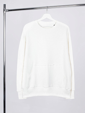 Свитшот оверсайз унисекс Vozduh, черный (Белый)