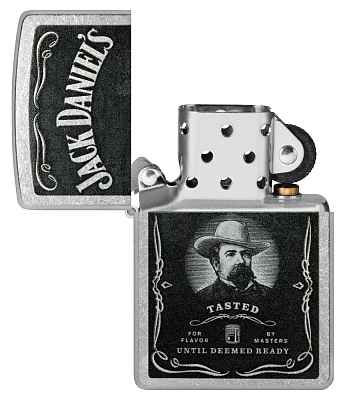 Зажигалка ZIPPO Jack Daniels® с покрытием Street Chrome, латунь/сталь, серебристая, 38x13x57 мм